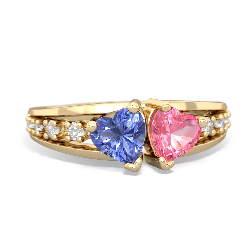 Tanzanite Heart To Heart 14K Yellow Gold ring R3342