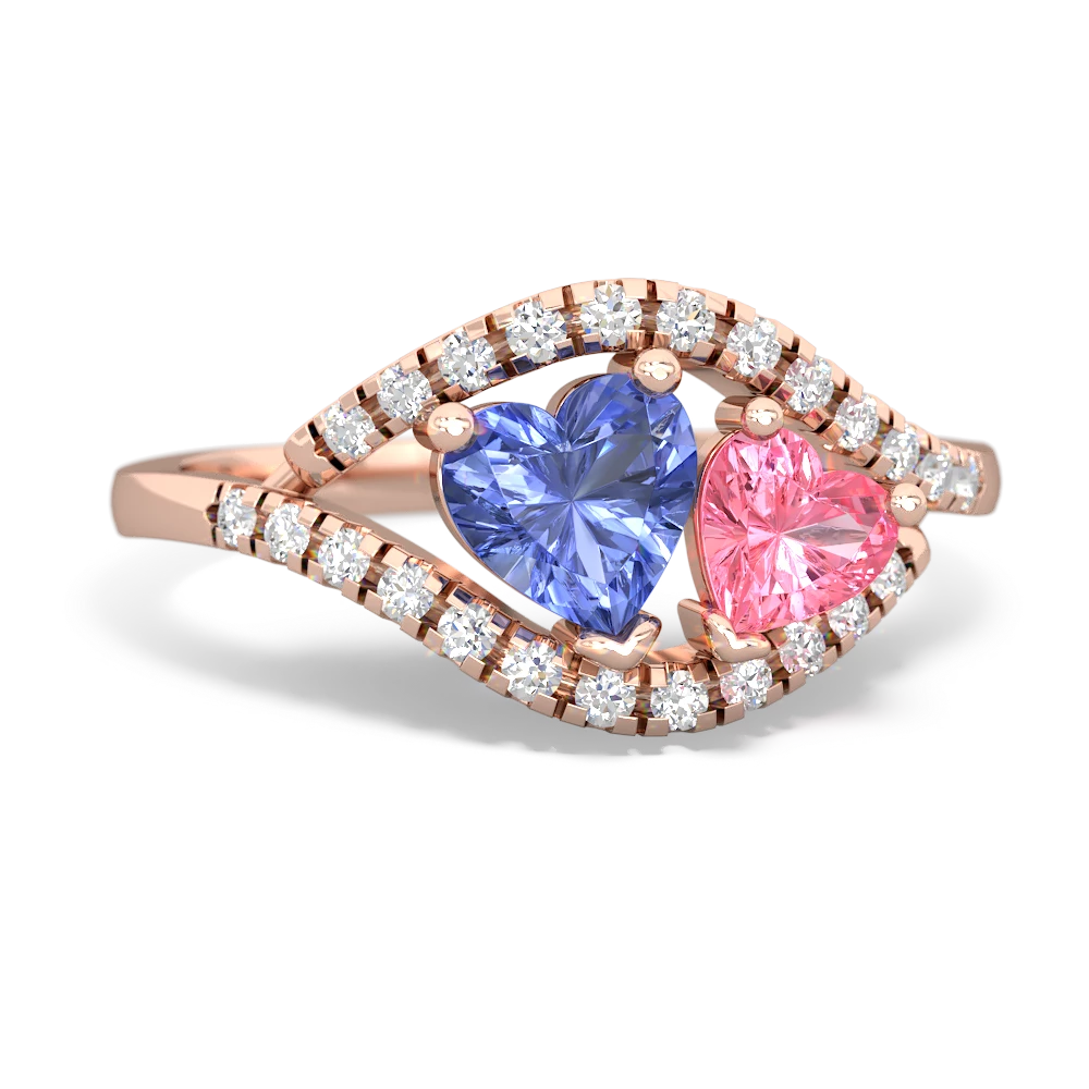 Tanzanite Mother And Child 14K Rose Gold ring R3010