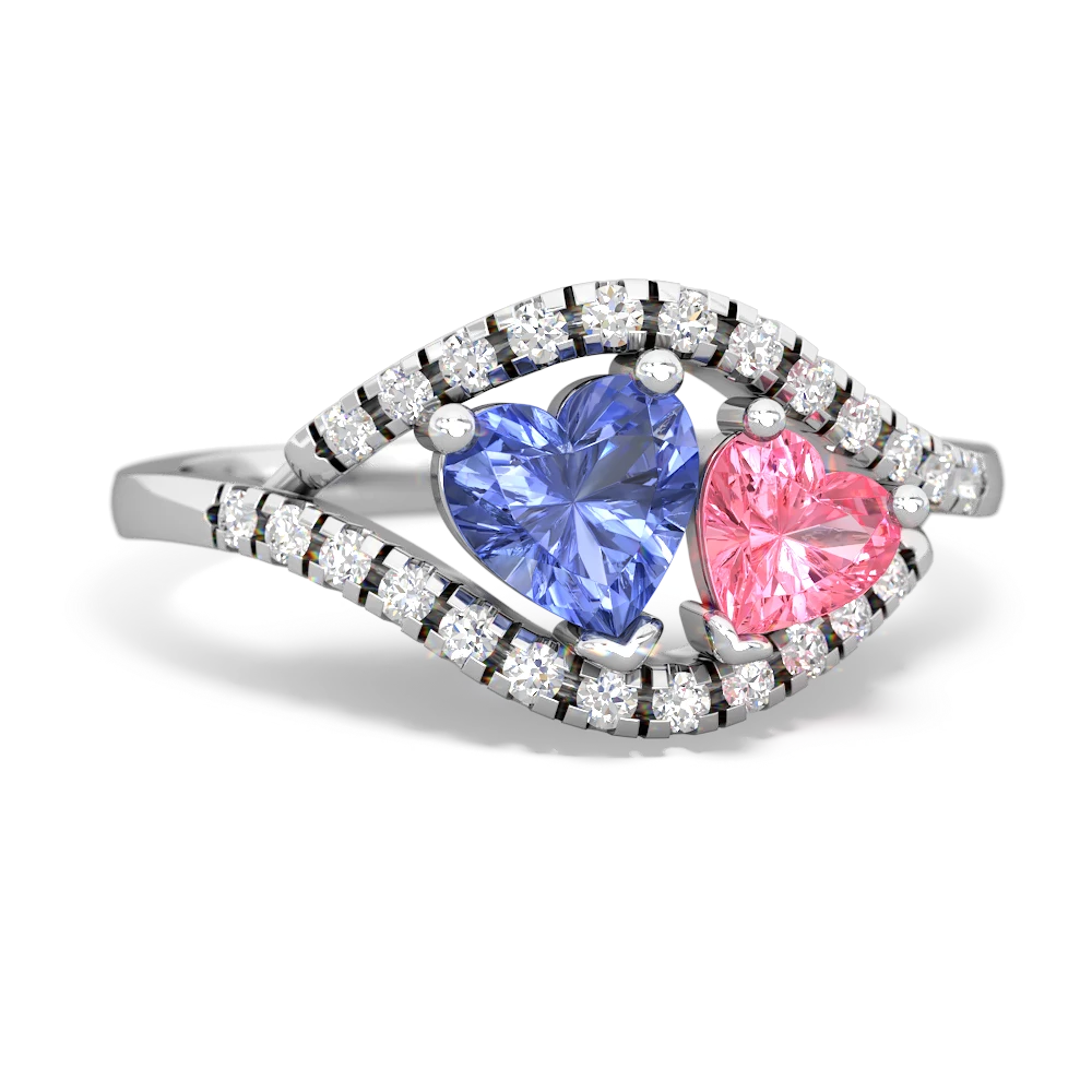 Tanzanite Mother And Child 14K White Gold ring R3010