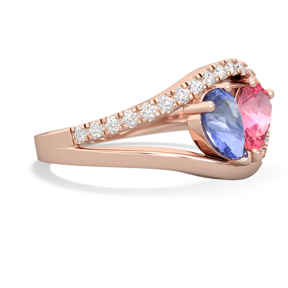 Tanzanite Nestled Heart Keepsake 14K Rose Gold ring R5650