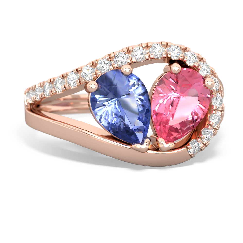 Tanzanite Nestled Heart Keepsake 14K Rose Gold ring R5650