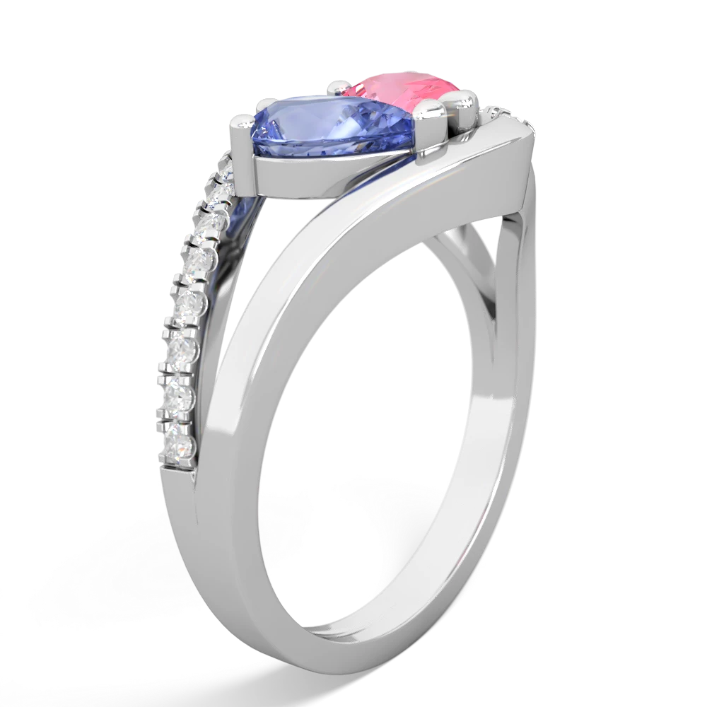 Tanzanite Nestled Heart Keepsake 14K White Gold ring R5650