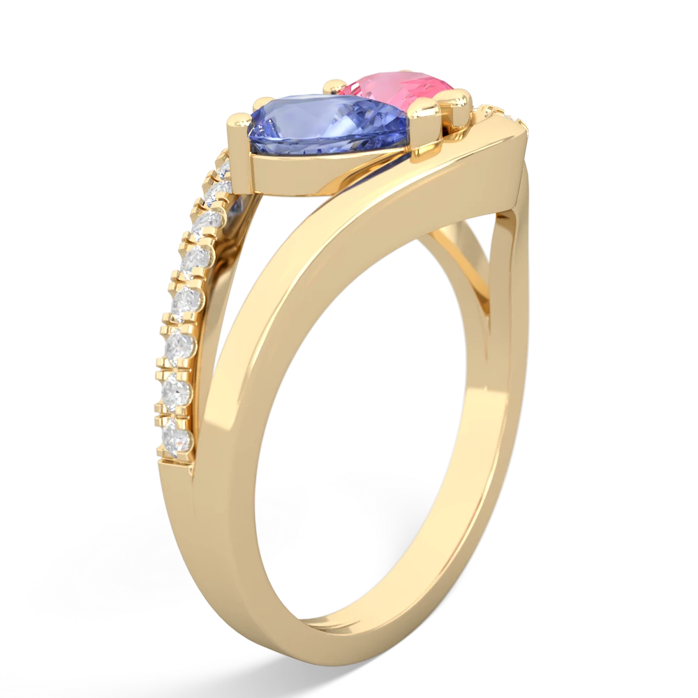 Tanzanite Nestled Heart Keepsake 14K Yellow Gold ring R5650