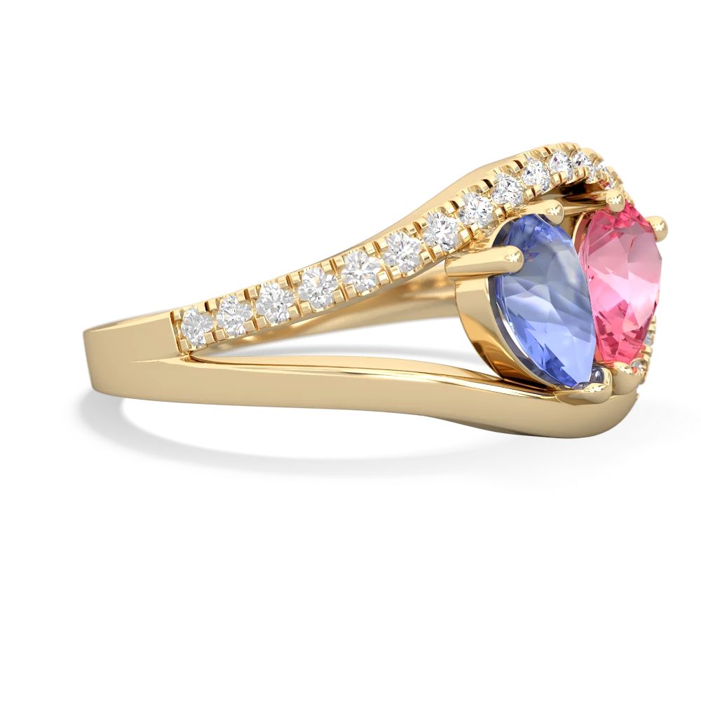 Tanzanite Nestled Heart Keepsake 14K Yellow Gold ring R5650