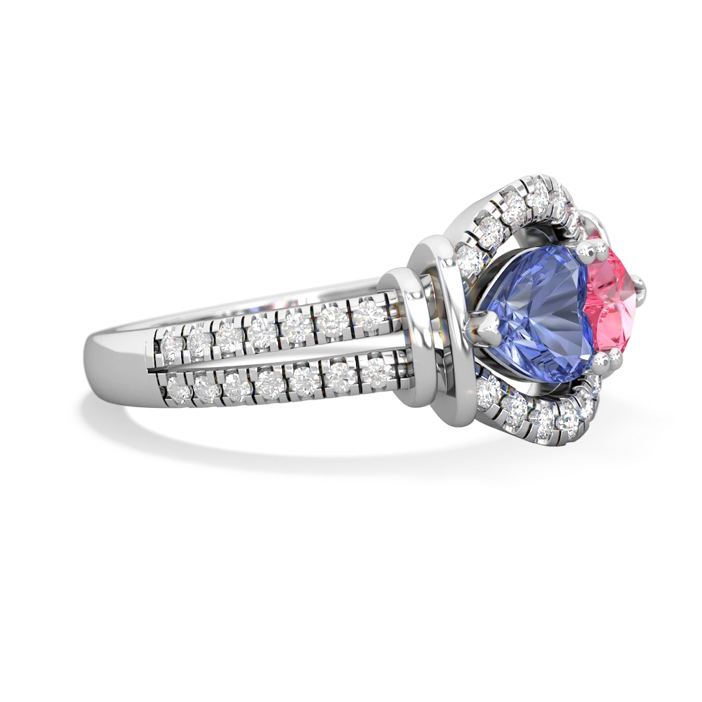 Tanzanite Art-Deco Keepsake 14K White Gold ring R5630