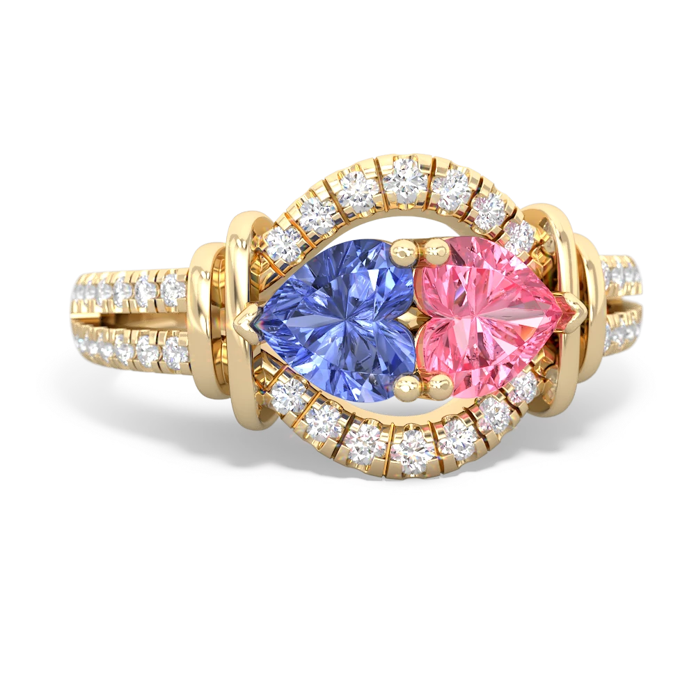 Tanzanite Art-Deco Keepsake 14K Yellow Gold ring R5630