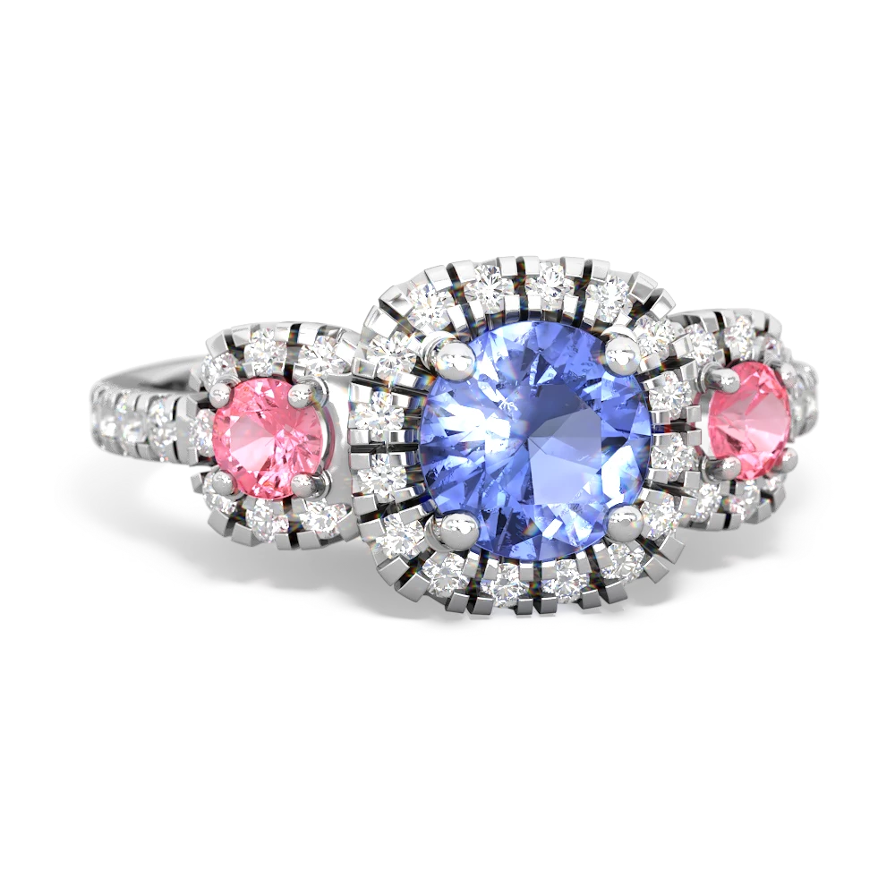 Tanzanite Regal Halo 14K White Gold ring R5350