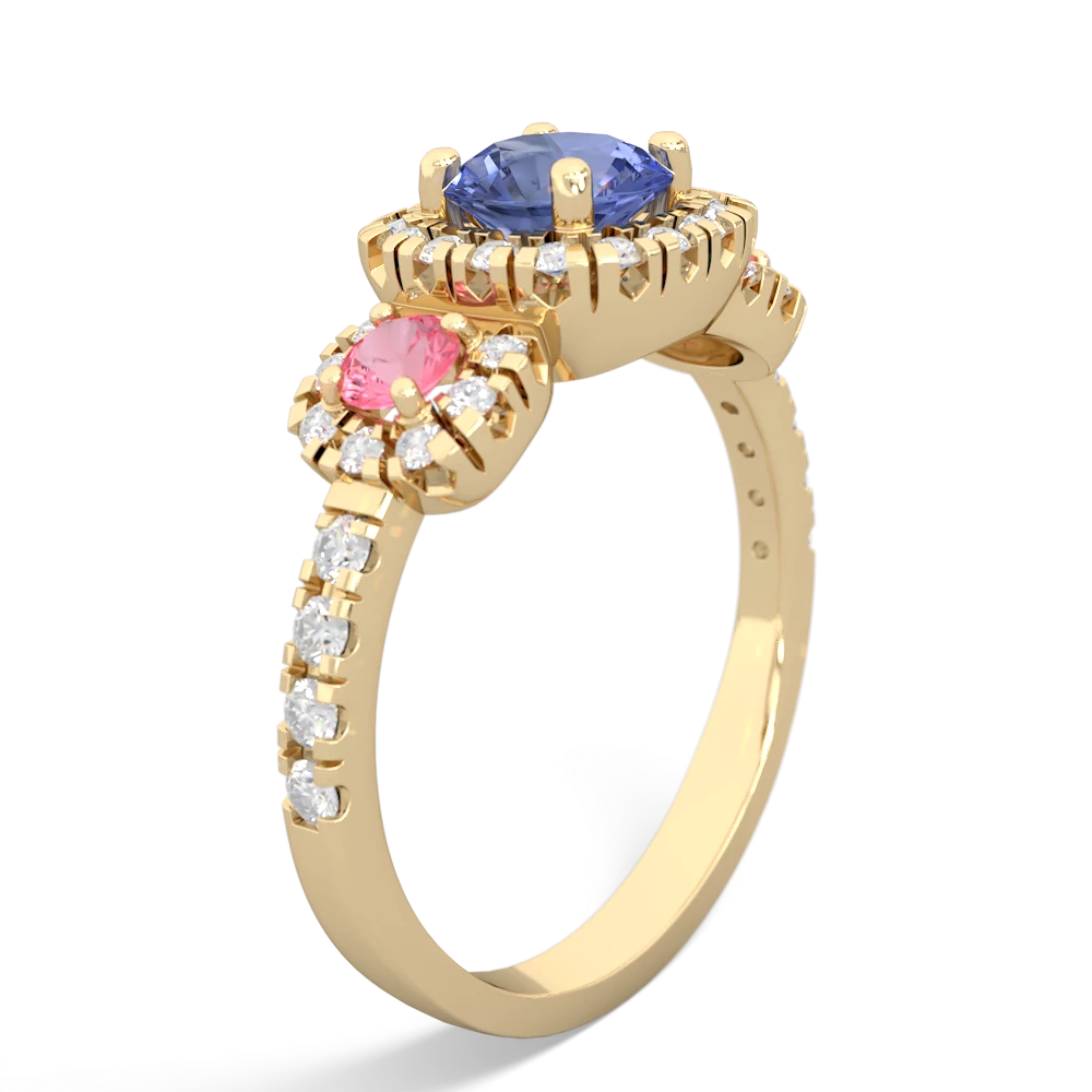 Tanzanite Regal Halo 14K Yellow Gold ring R5350