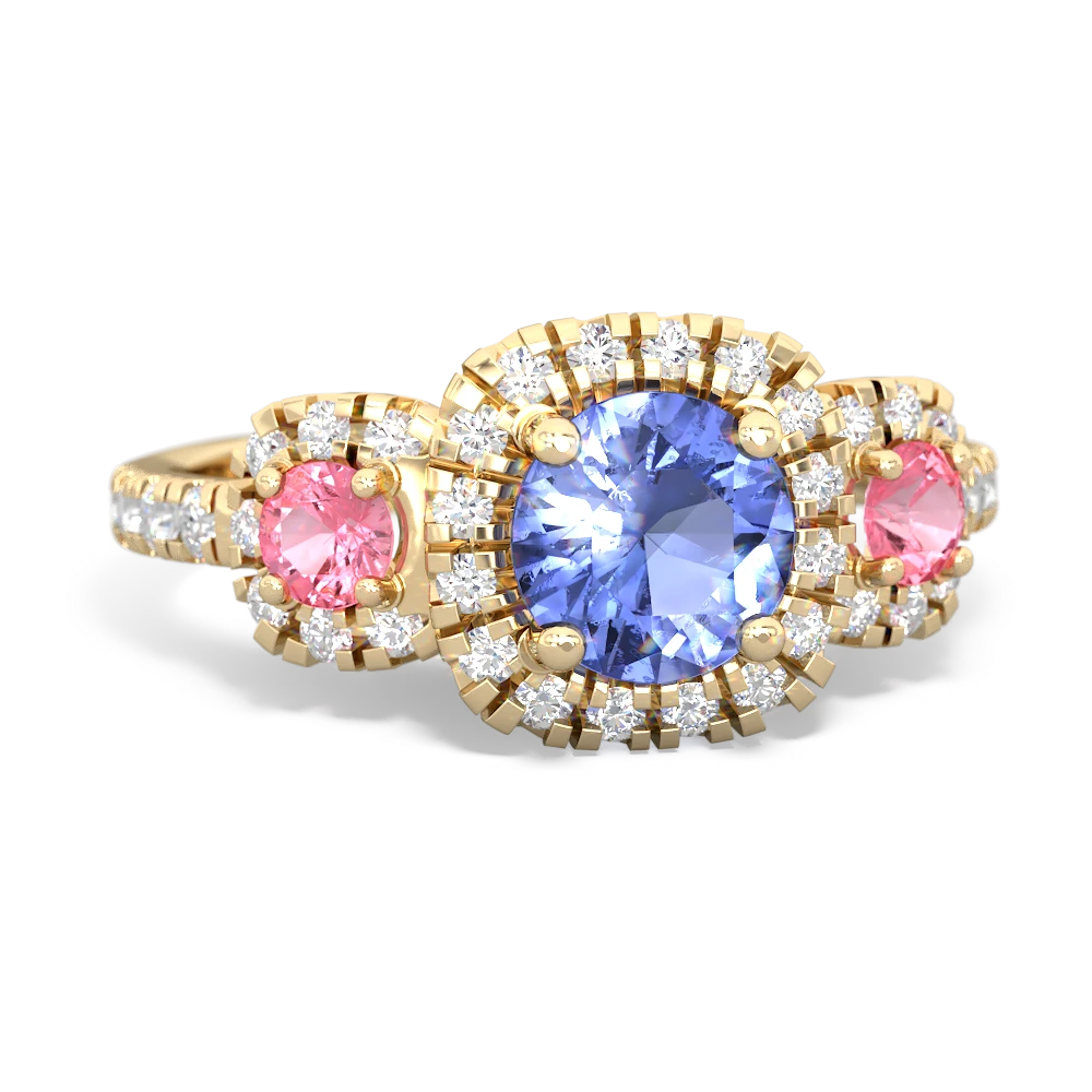 Tanzanite Regal Halo 14K Yellow Gold ring R5350