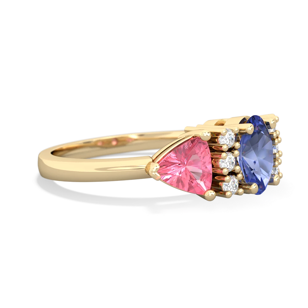 Tanzanite Antique Style Three Stone 14K Yellow Gold ring R2186