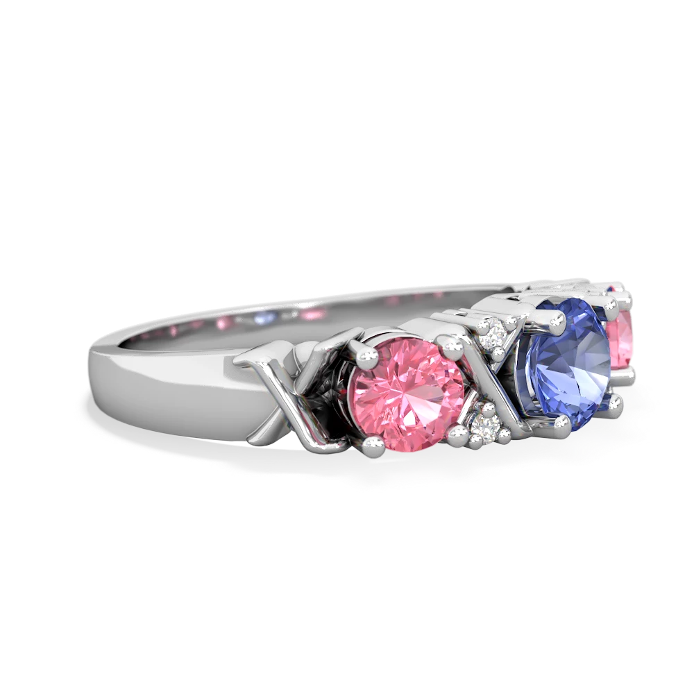 Tanzanite Hugs And Kisses 14K White Gold ring R5016