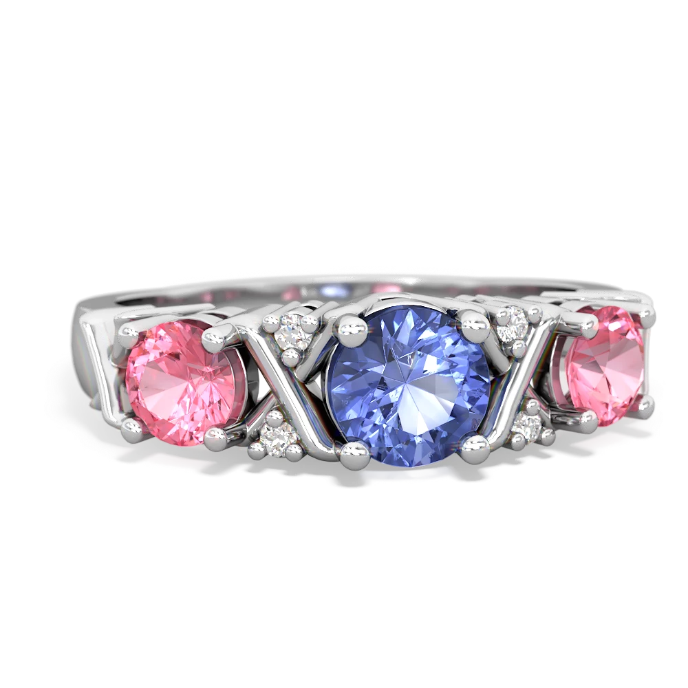 Tanzanite Hugs And Kisses 14K White Gold ring R5016