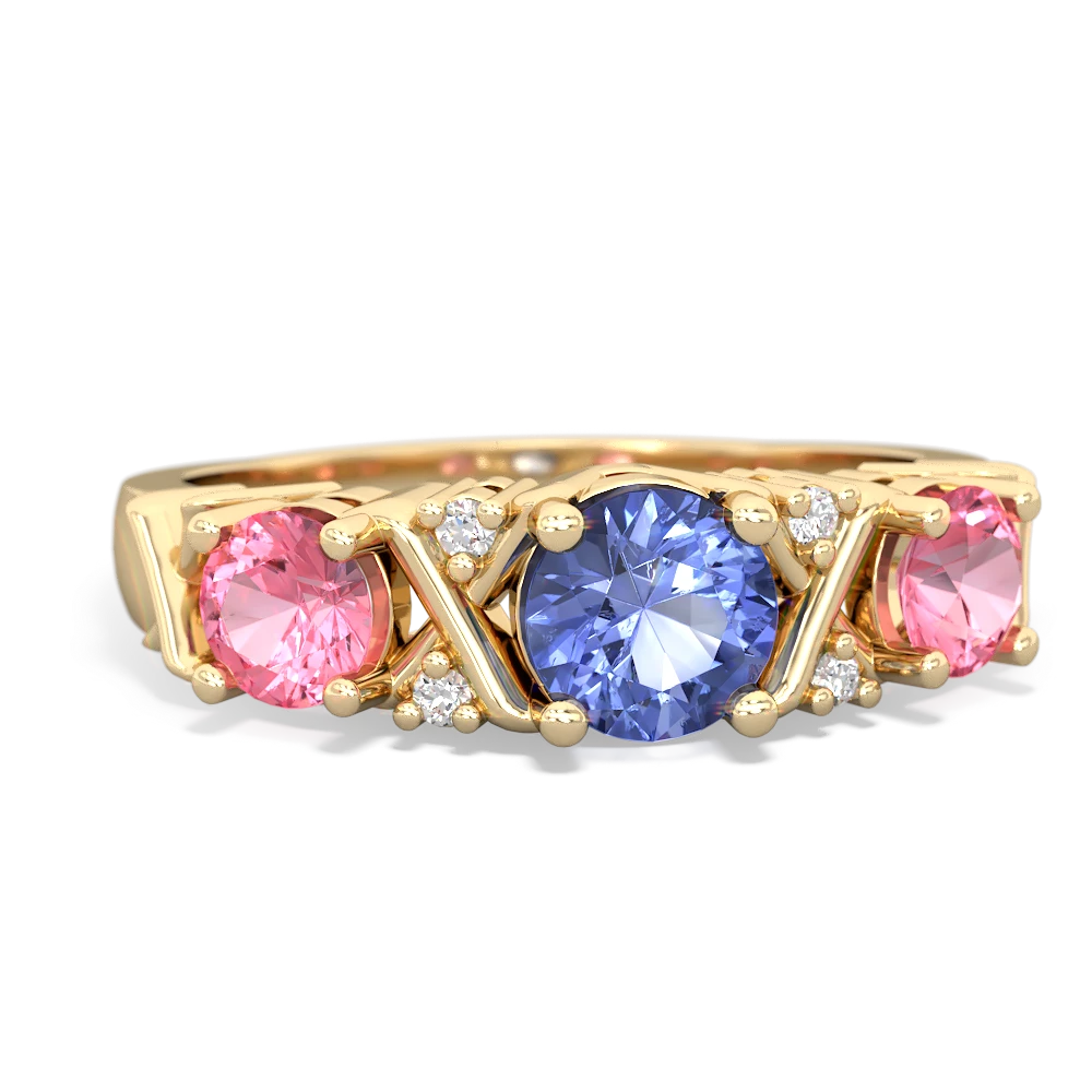 Tanzanite Hugs And Kisses 14K Yellow Gold ring R5016