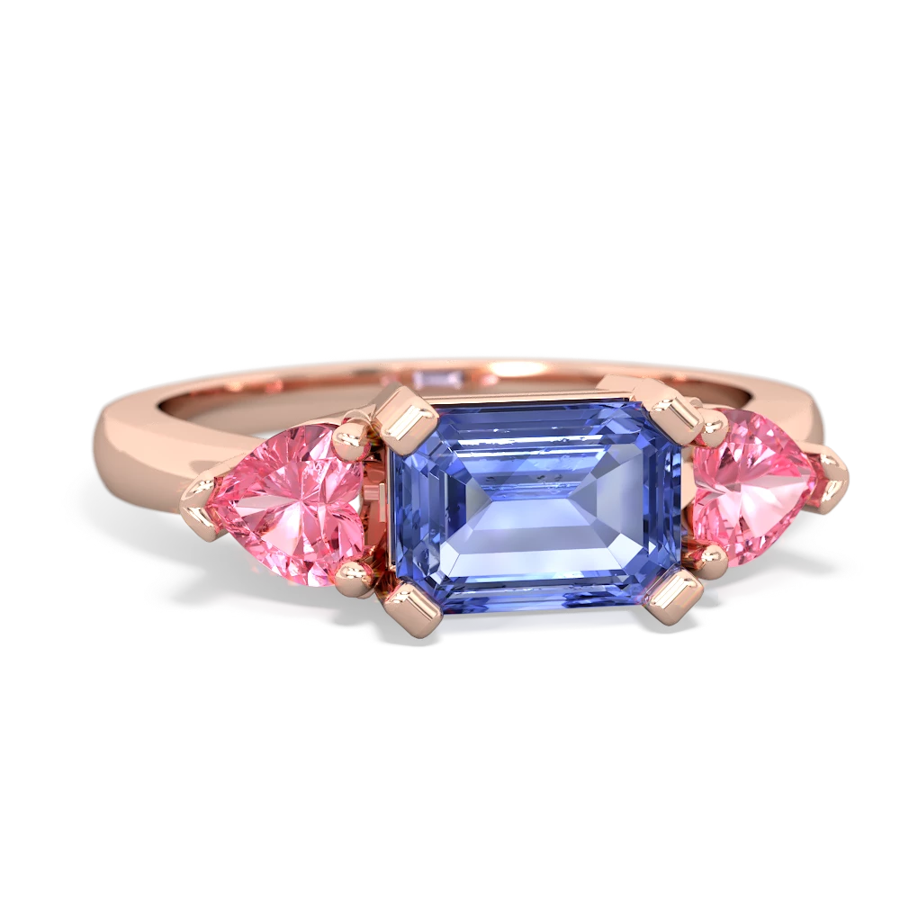 Tanzanite Three Stone 14K Rose Gold ring R5235