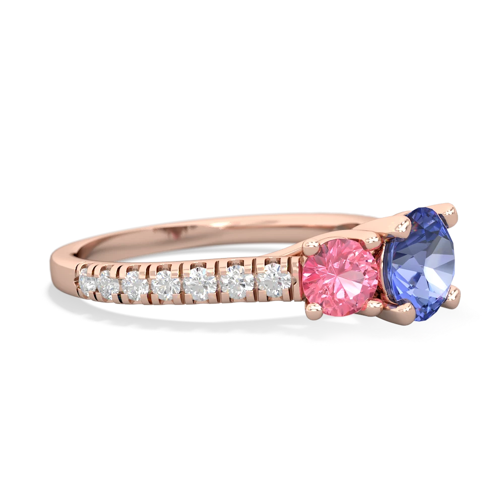 Tanzanite Pave Trellis 14K Rose Gold ring R5500