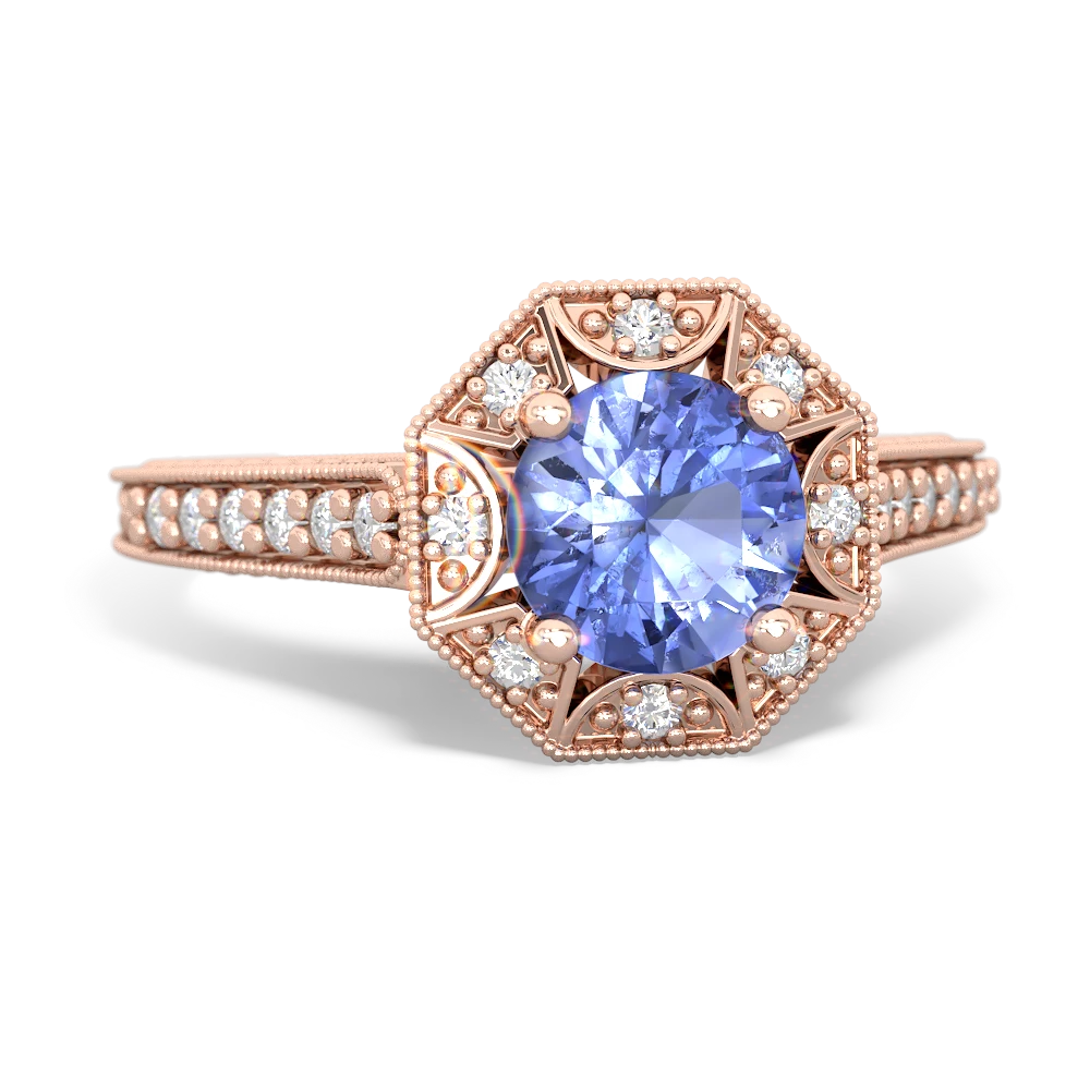 Tanzanite Art-Deco Starburst 14K Rose Gold ring R5520