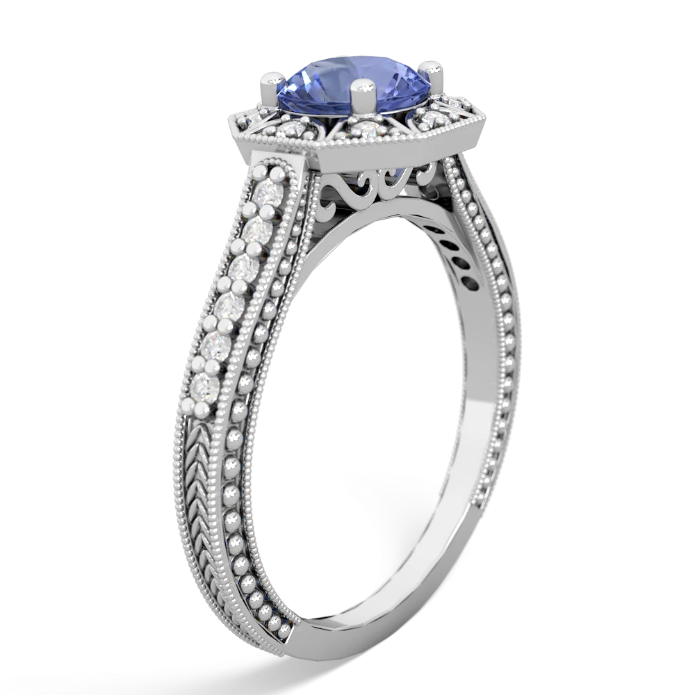 Tanzanite Art-Deco Starburst 14K White Gold ring R5520