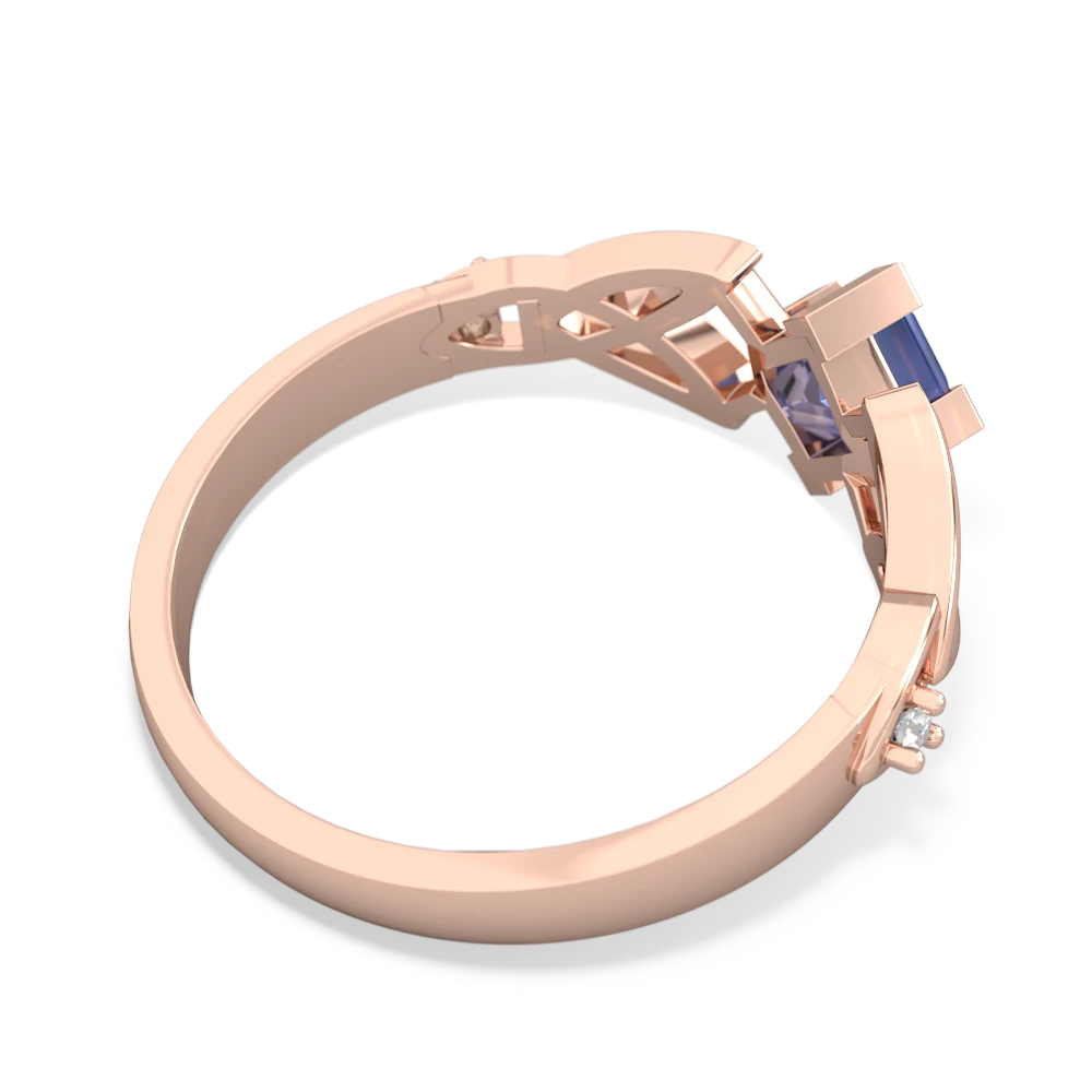 Tanzanite Celtic Knot Princess 14K Rose Gold ring R3349