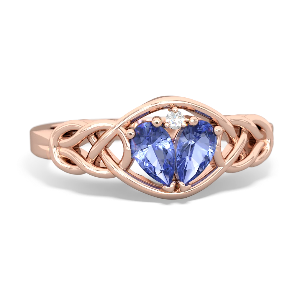 Tanzanite Celtic Love Knot 14K Rose Gold ring R5420