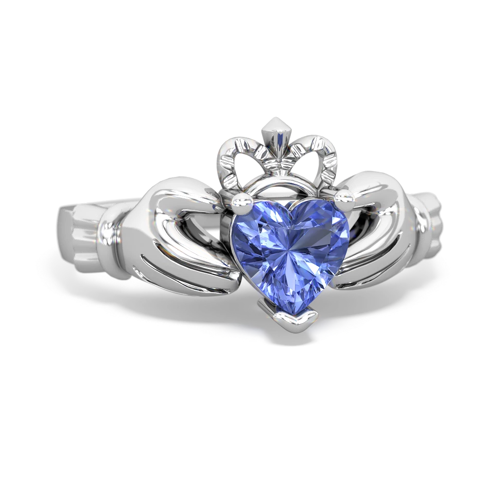 Tanzanite Claddagh 14K White Gold ring R2370