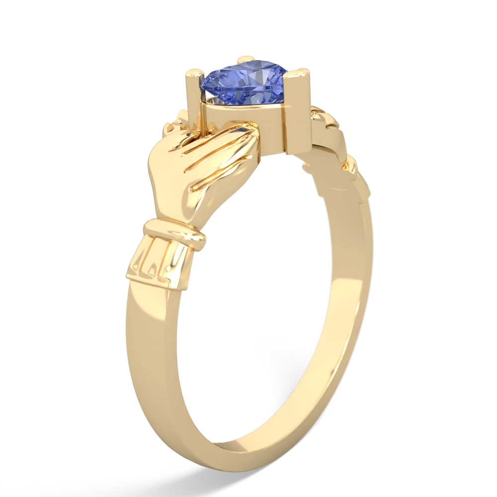 Tanzanite Claddagh 14K Yellow Gold ring R2370