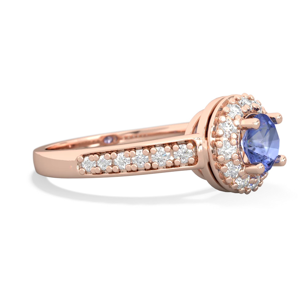 Tanzanite Diamond Halo 14K Rose Gold ring R5370