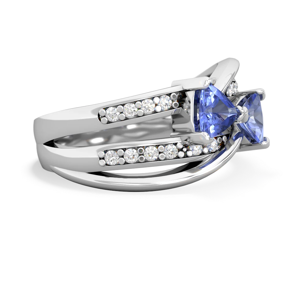 Tanzanite Bowtie 14K White Gold ring R2360