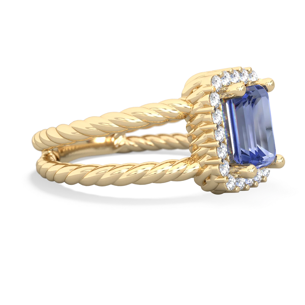 Tanzanite Rope Split Band 14K Yellow Gold ring R2628