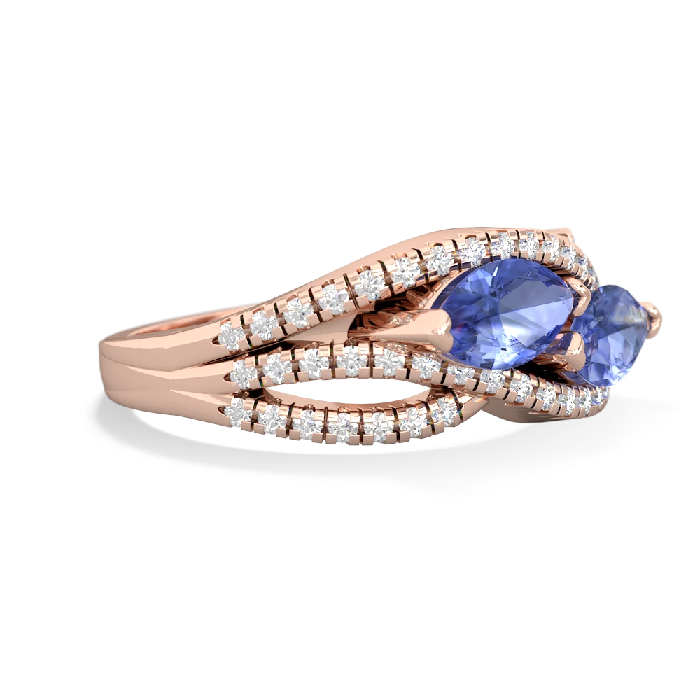 Tanzanite Diamond Rivers 14K Rose Gold ring R3070