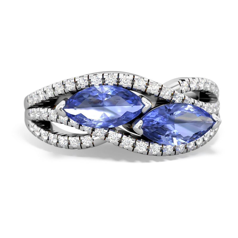 Tanzanite Diamond Rivers 14K White Gold ring R3070