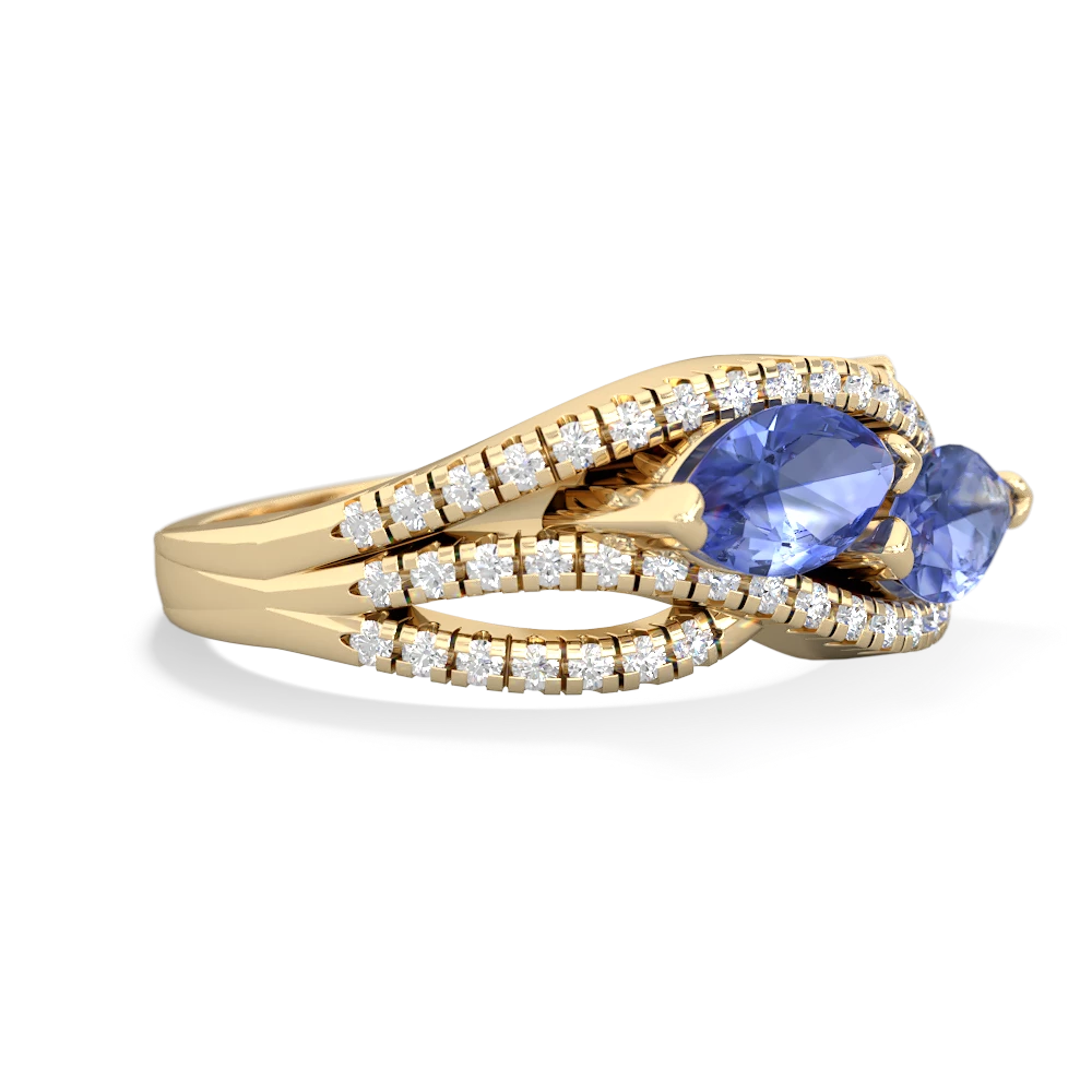 Tanzanite Diamond Rivers 14K Yellow Gold ring R3070