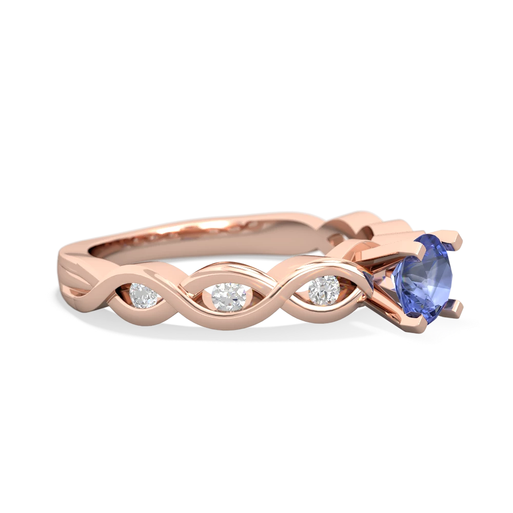 Tanzanite Infinity 5Mm Round Engagement 14K Rose Gold ring R26315RD