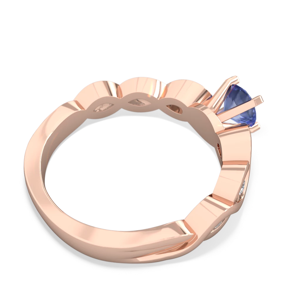 Tanzanite Infinity 5Mm Round Engagement 14K Rose Gold ring R26315RD