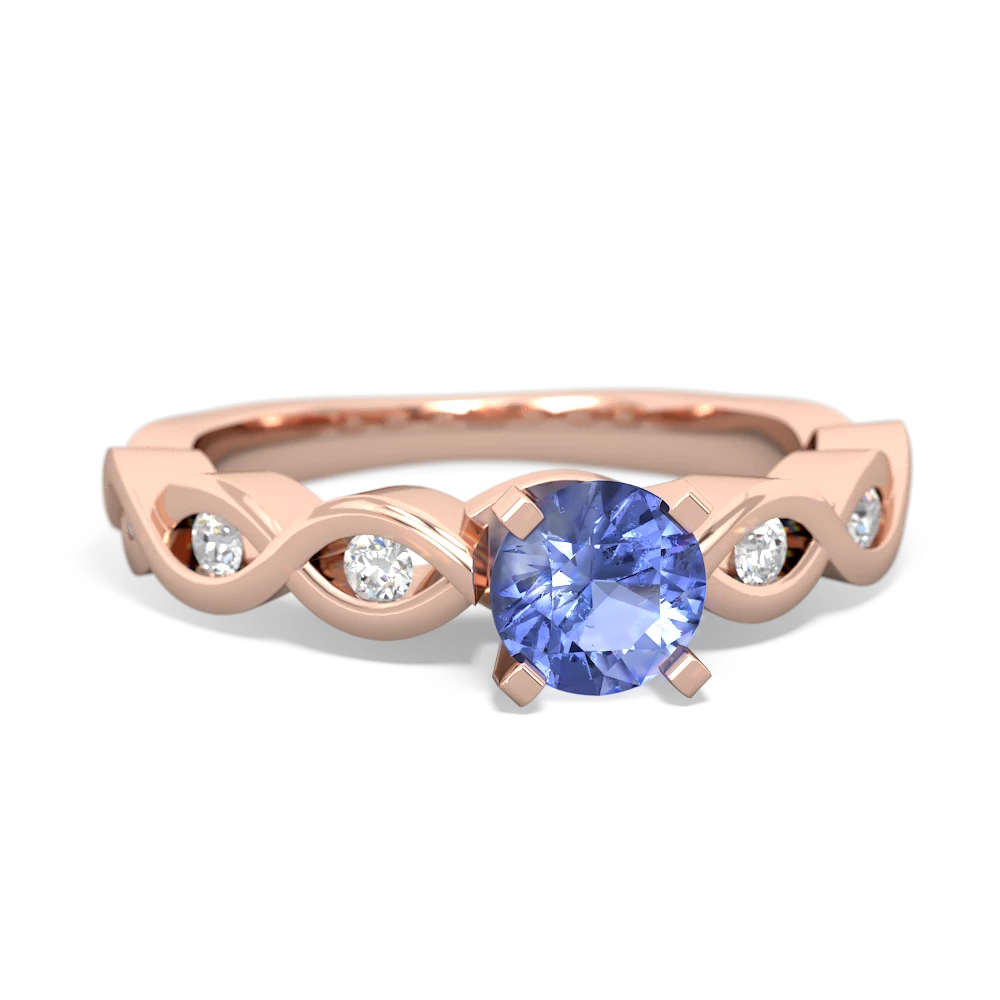 Tanzanite Infinity 5Mm Round Engagement 14K Rose Gold ring R26315RD