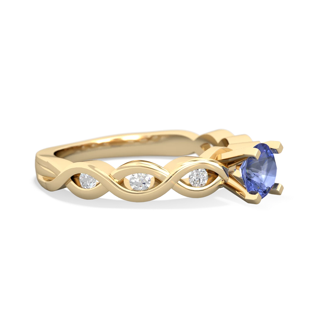 Tanzanite Infinity 5Mm Round Engagement 14K Yellow Gold ring R26315RD