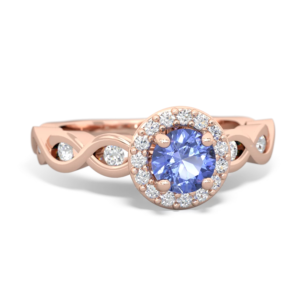 Tanzanite Infinity Halo Engagement 14K Rose Gold ring R26315RH