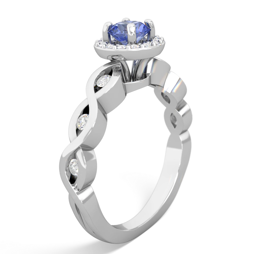 Tanzanite Infinity Halo Engagement 14K White Gold ring R26315RH