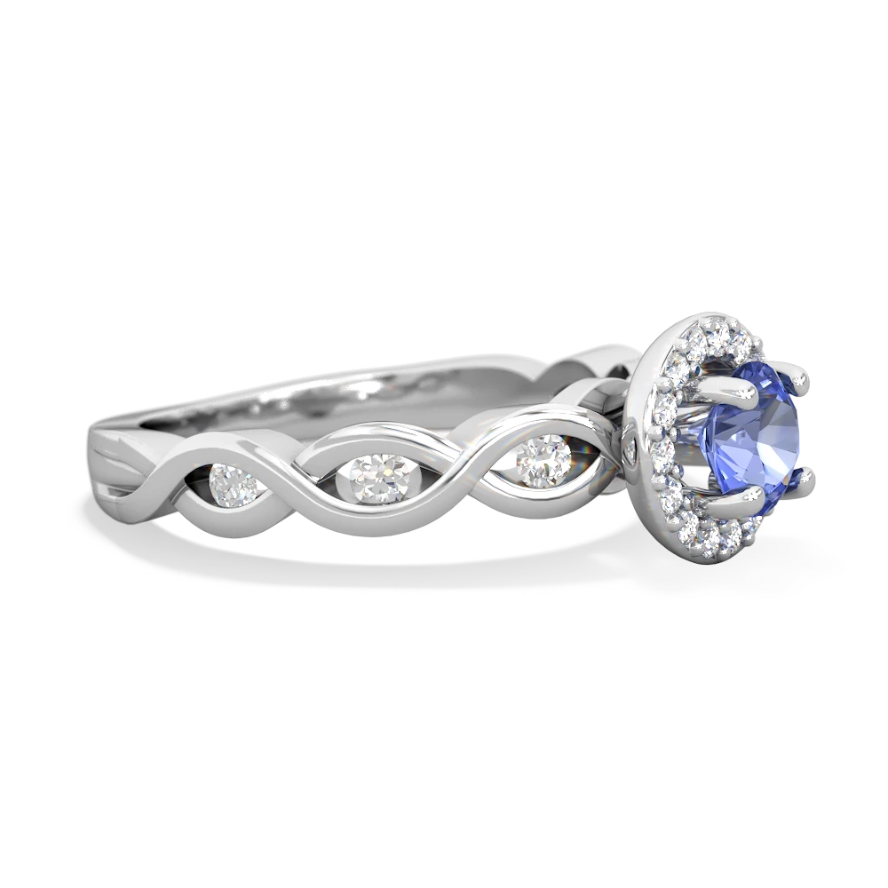 Tanzanite Infinity Halo Engagement 14K White Gold ring R26315RH