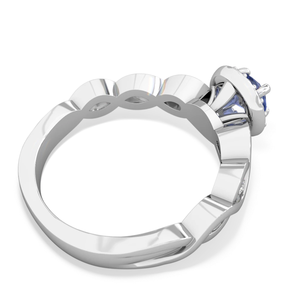 Tanzanite Infinity Halo Engagement 14K White Gold ring R26315RH