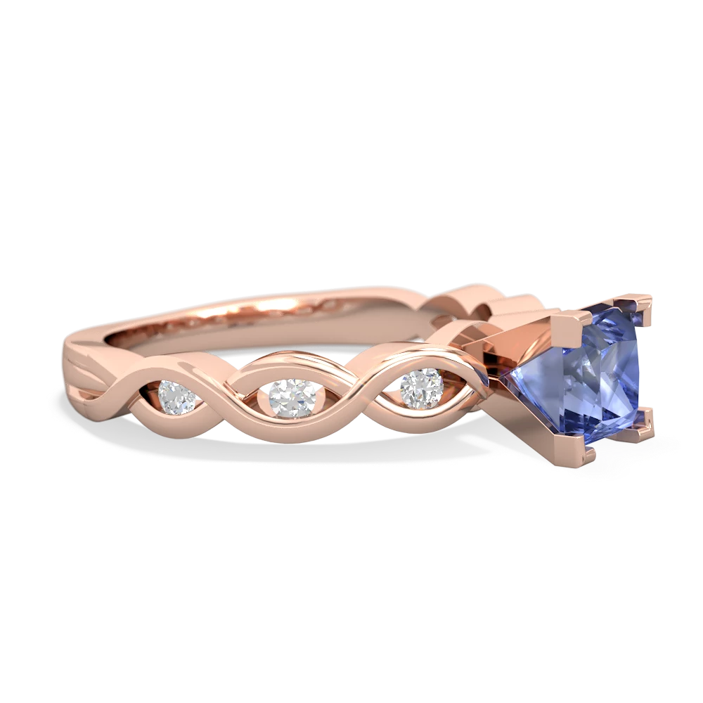 Tanzanite Infinity 5Mm Square Engagement 14K Rose Gold ring R26315SQ