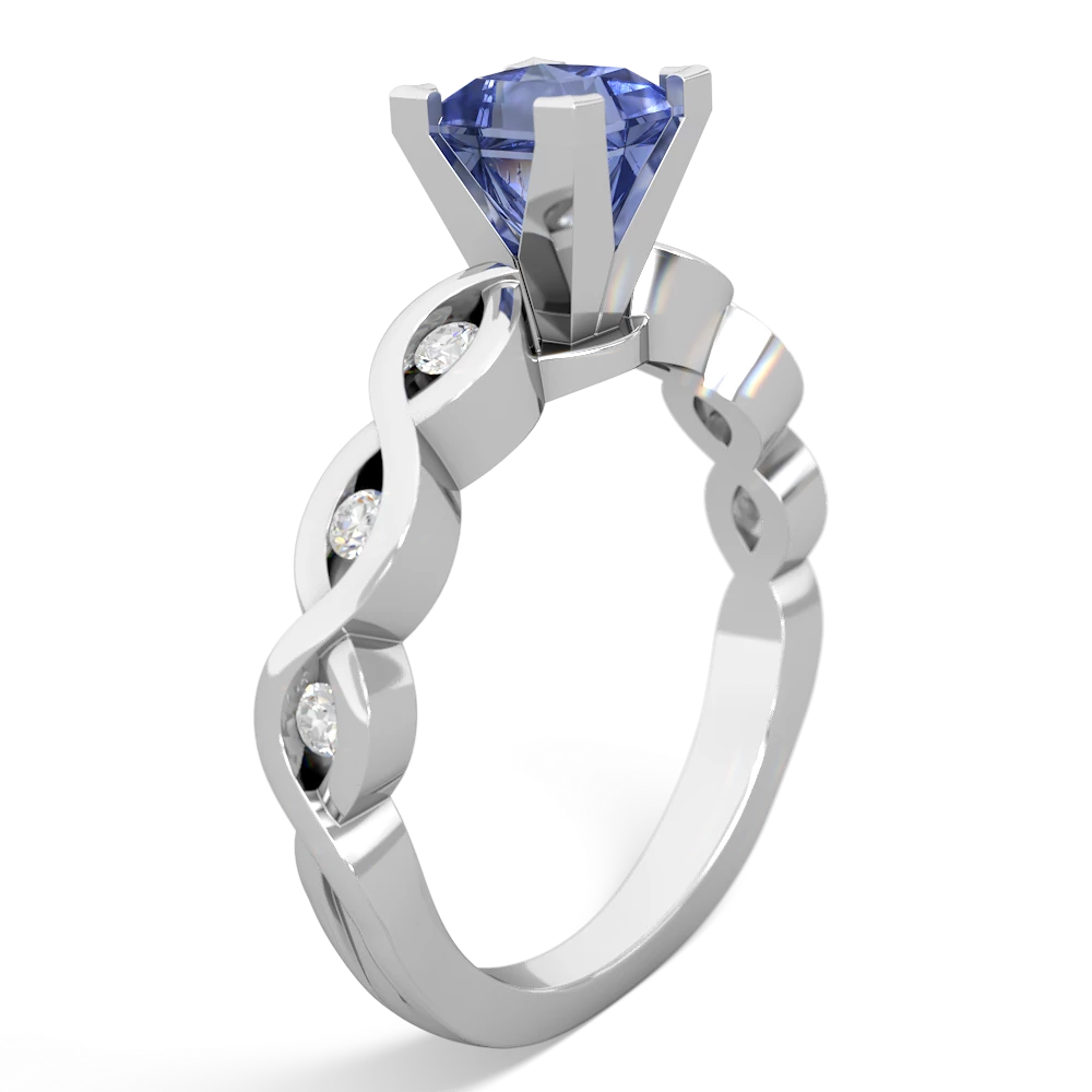 Tanzanite Infinity 5Mm Square Engagement 14K White Gold ring R26315SQ