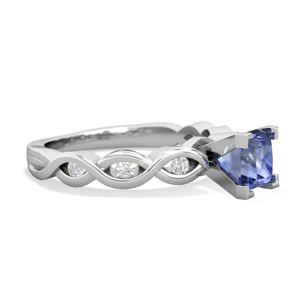 Tanzanite Infinity 5Mm Square Engagement 14K White Gold ring R26315SQ