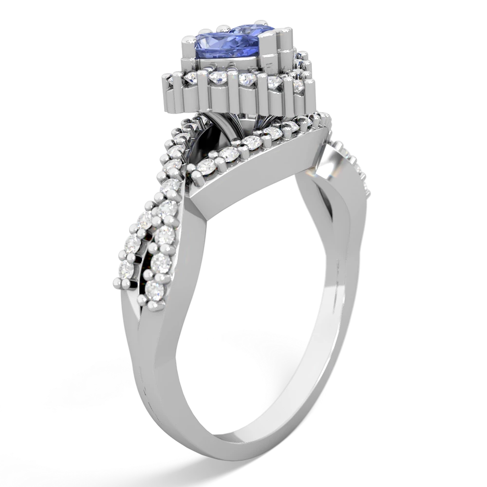 Tanzanite Diamond Twist 'One Heart' 14K White Gold ring R2640HRT