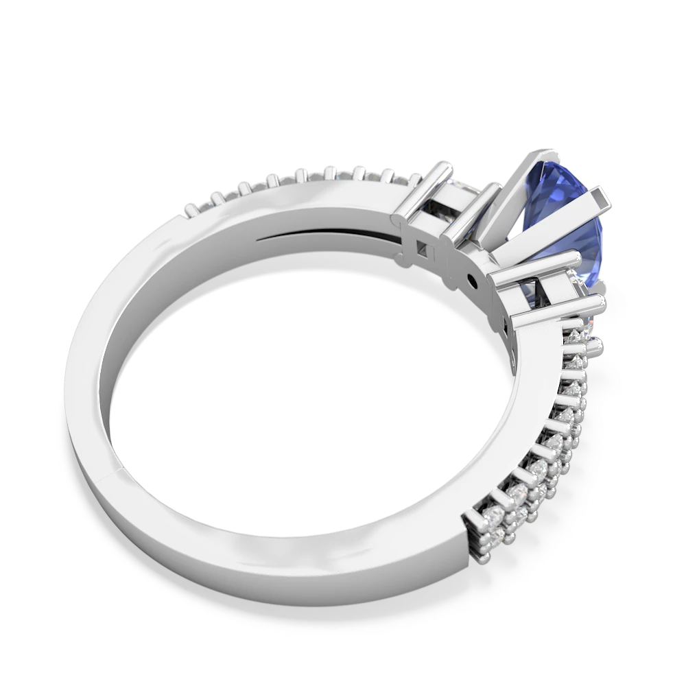 Tanzanite Engagement 14K White Gold ring R26437VL