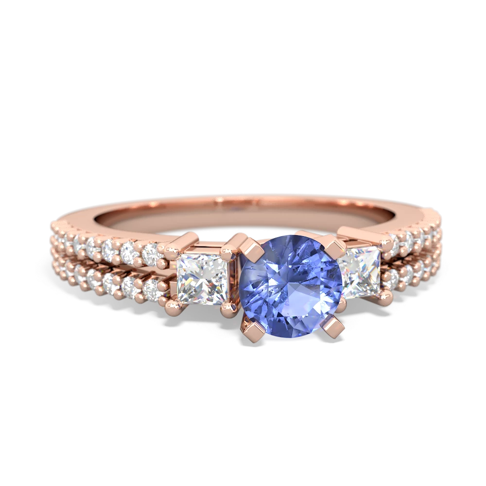 Tanzanite Classic 5Mm Round Engagement 14K Rose Gold ring R26435RD