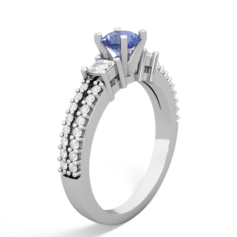 Tanzanite Classic 5Mm Round Engagement 14K White Gold ring R26435RD