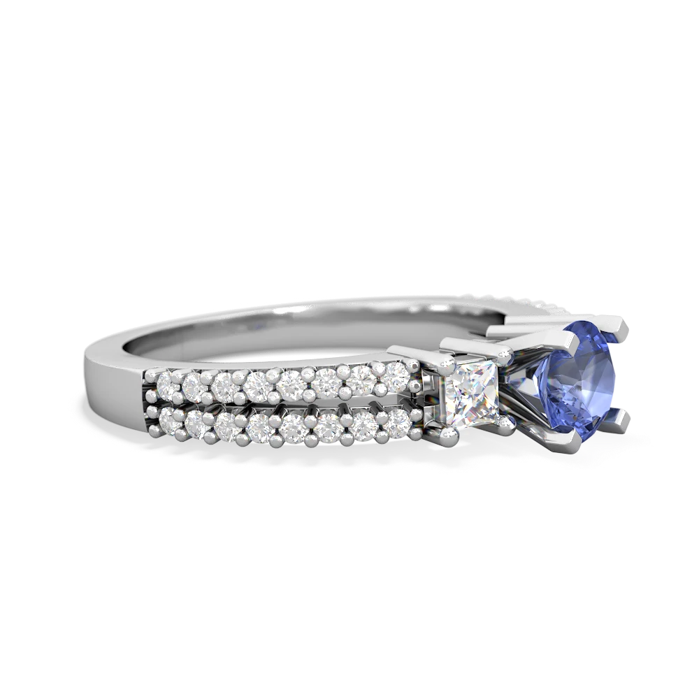 Tanzanite Classic 5Mm Round Engagement 14K White Gold ring R26435RD