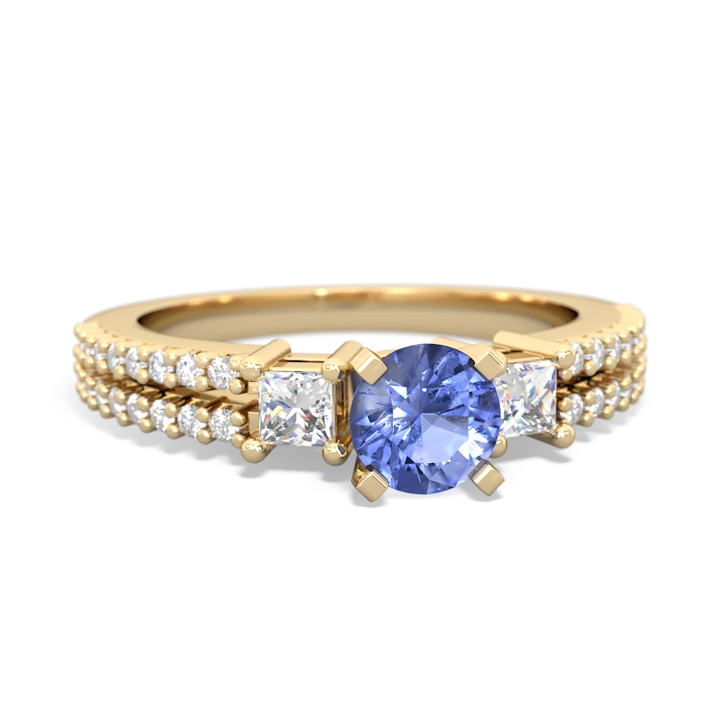 Tanzanite Classic 5Mm Round Engagement 14K Yellow Gold ring R26435RD