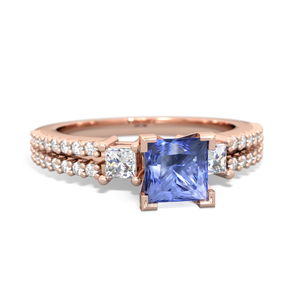 Tanzanite Classic 5Mm Square Engagement 14K Rose Gold ring R26435SQ