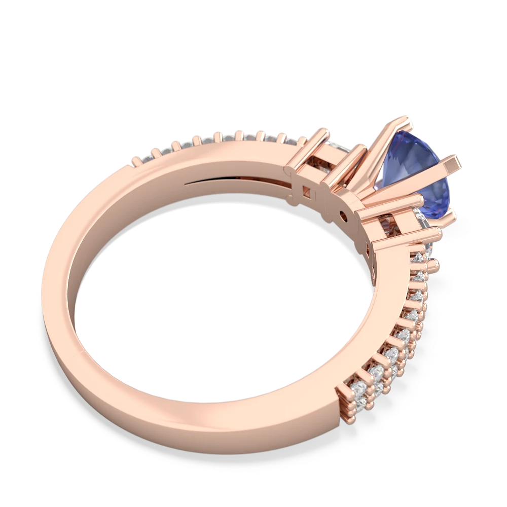 Tanzanite Classic 6Mm Round Engagement 14K Rose Gold ring R26436RD